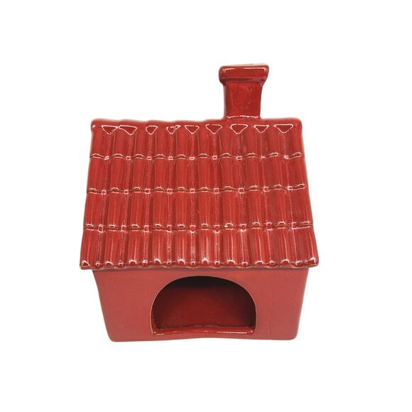 House Ceramic Pottery Redware Votive Candle Lantern Holder - Picture 2 of 9